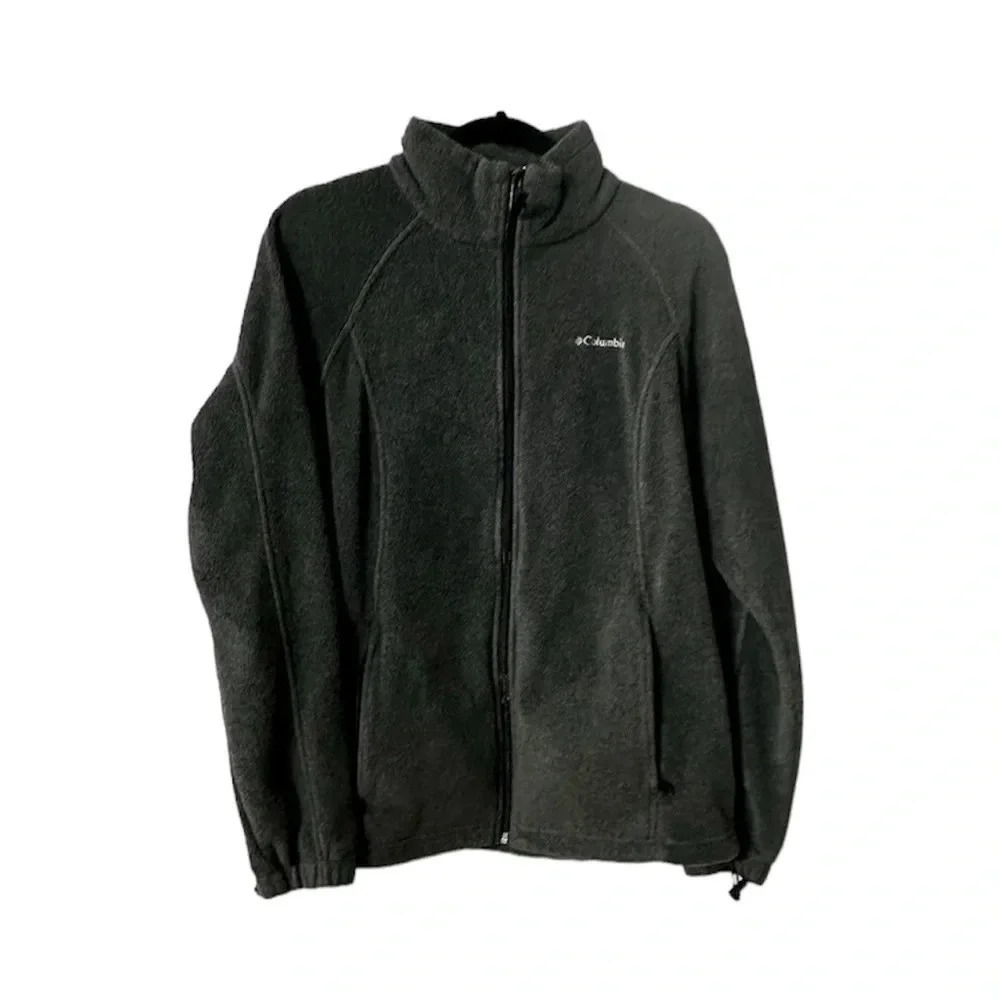 Columbia Women's Dark Gray Long Sleeve Fleece Zip-Up Jacket Size L GUC
